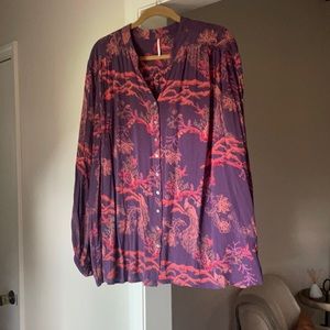 Free People print blouse